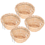 4pcs Bamboo Bird Nest Handmade Weaving Breeding Resting Bird House with Hook for Parrots Canary