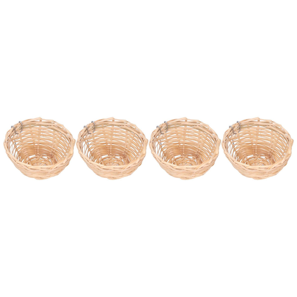 4pcs Bamboo Bird Nest Handmade Weaving Breeding Resting Bird House with Hook for Parrots Canary