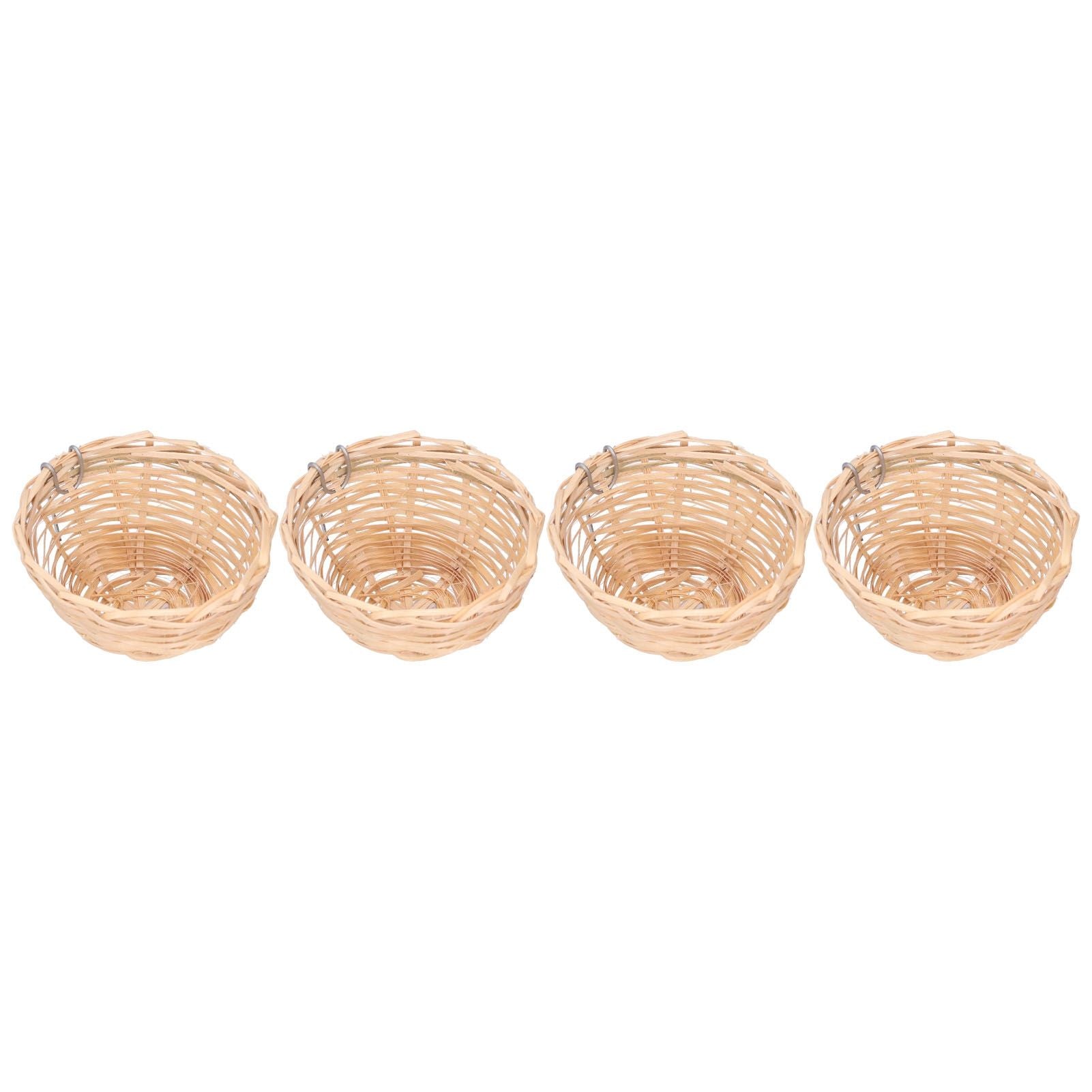 4pcs Bamboo Bird Nest Handmade Weaving Breeding Resting Bird House with Hook for Parrots Canary