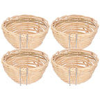 4pcs Bamboo Bird Nest Handmade Weaving Breeding Resting Bird House with Hook for Parrots Canary