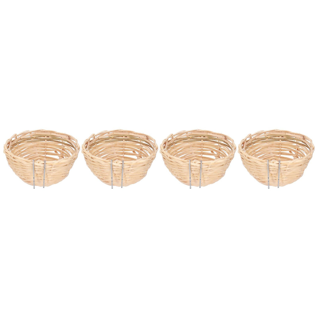 4pcs Bamboo Bird Nest Handmade Weaving Breeding Resting Bird House with Hook for Parrots Canary