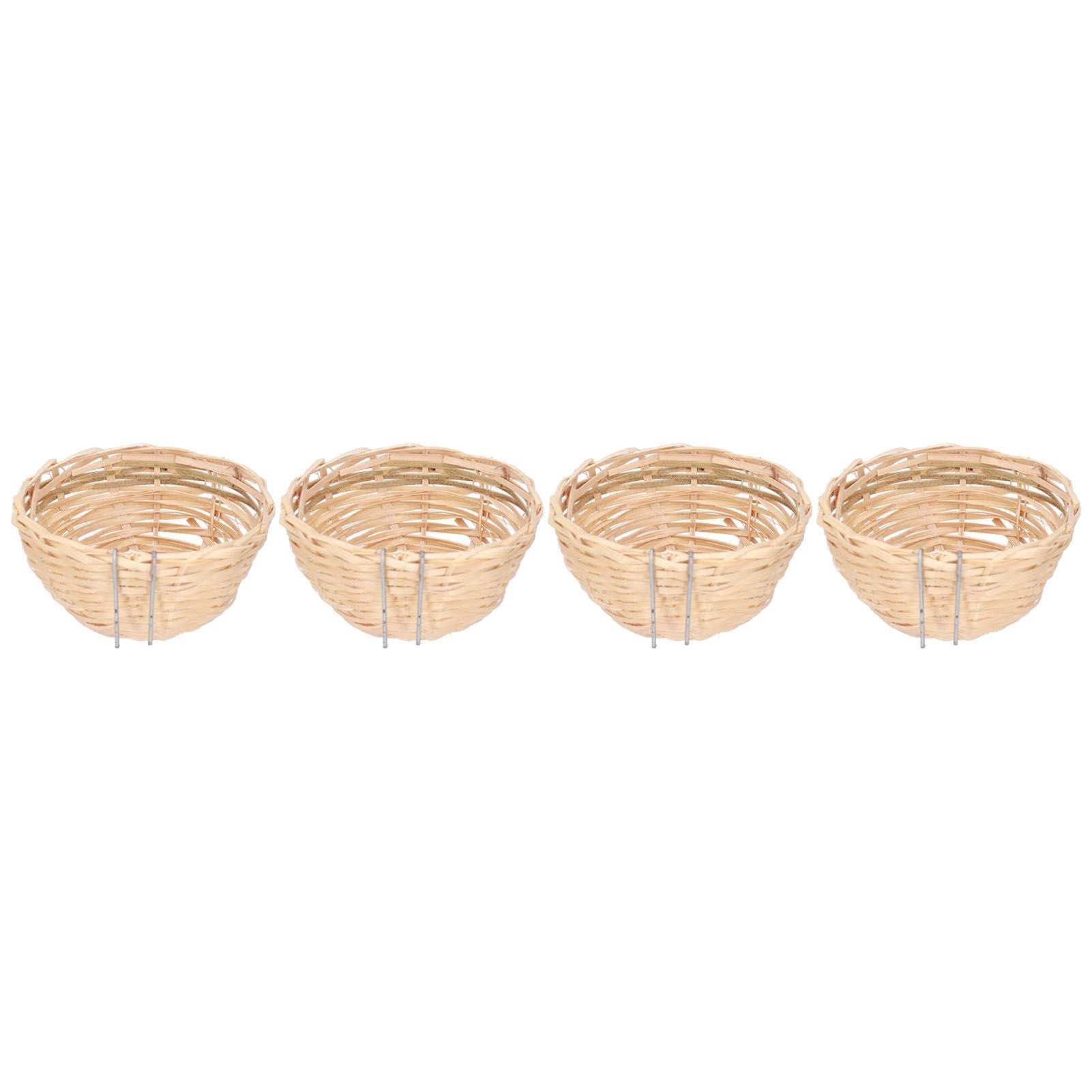 4pcs Bamboo Bird Nest Handmade Weaving Breeding Resting Bird House with Hook for Parrots Canary