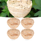 4pcs Bamboo Bird Nest Handmade Weaving Breeding Resting Bird House with Hook for Parrots Canary