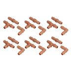 18Pcs Irrigation Fittings Kit Brown Water Barbed Coupling Connecter for 16mm Pipes