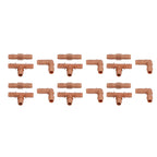 18Pcs Irrigation Fittings Kit Brown Water Barbed Coupling Connecter for 16mm Pipes