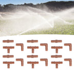 18Pcs Irrigation Fittings Kit Brown Water Barbed Coupling Connecter for 16mm Pipes