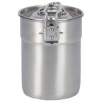 Outdoor Coffee Maker Cup 1L Camping Cooking Pot with Foldable Handle Lid for Hiking