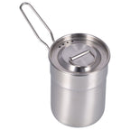 Outdoor Coffee Maker Cup 1L Camping Cooking Pot with Foldable Handle Lid for Hiking
