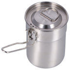 Outdoor Coffee Maker Cup 1L Camping Cooking Pot with Foldable Handle Lid for Hiking