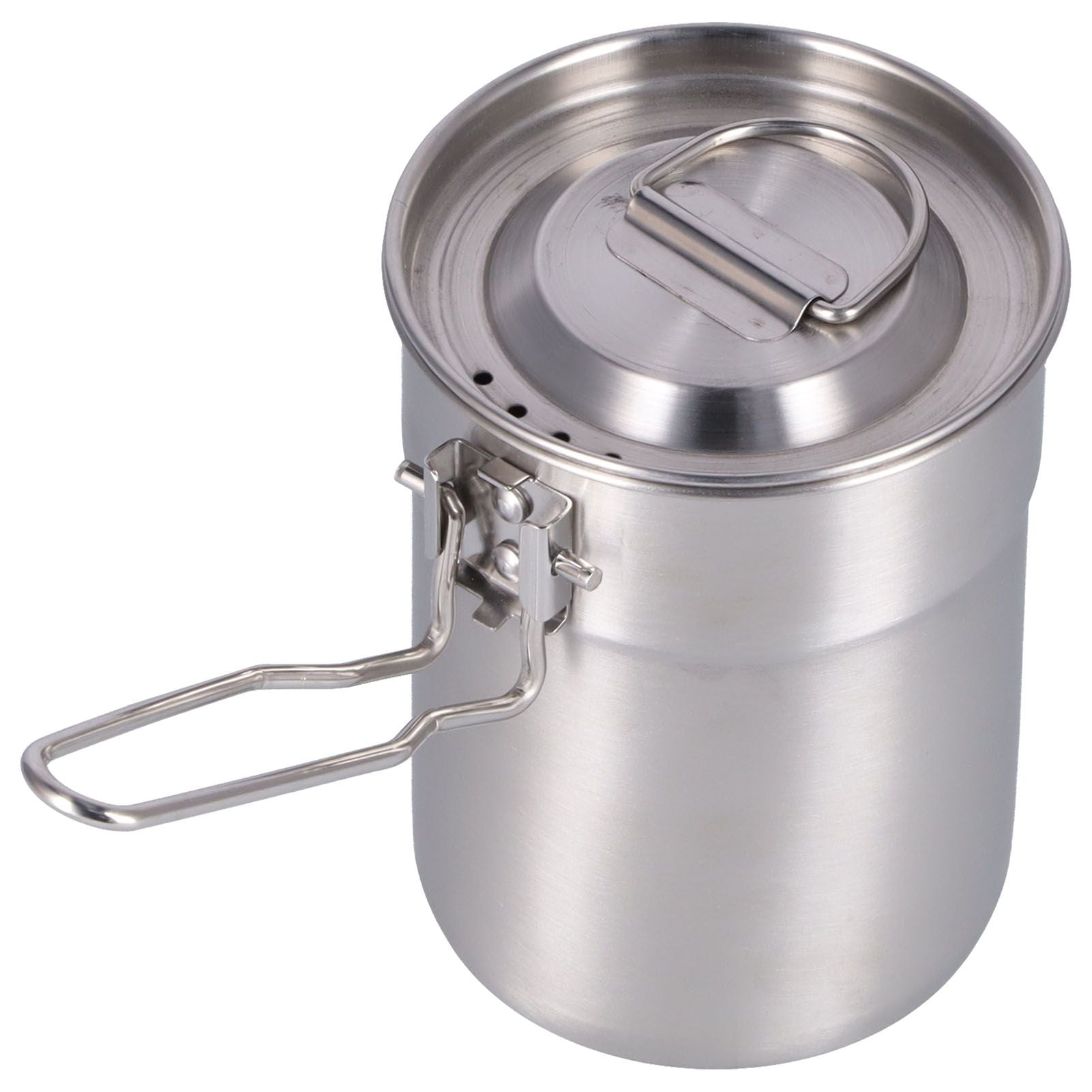 Outdoor Coffee Maker Cup 1L Camping Cooking Pot with Foldable Handle Lid for Hiking
