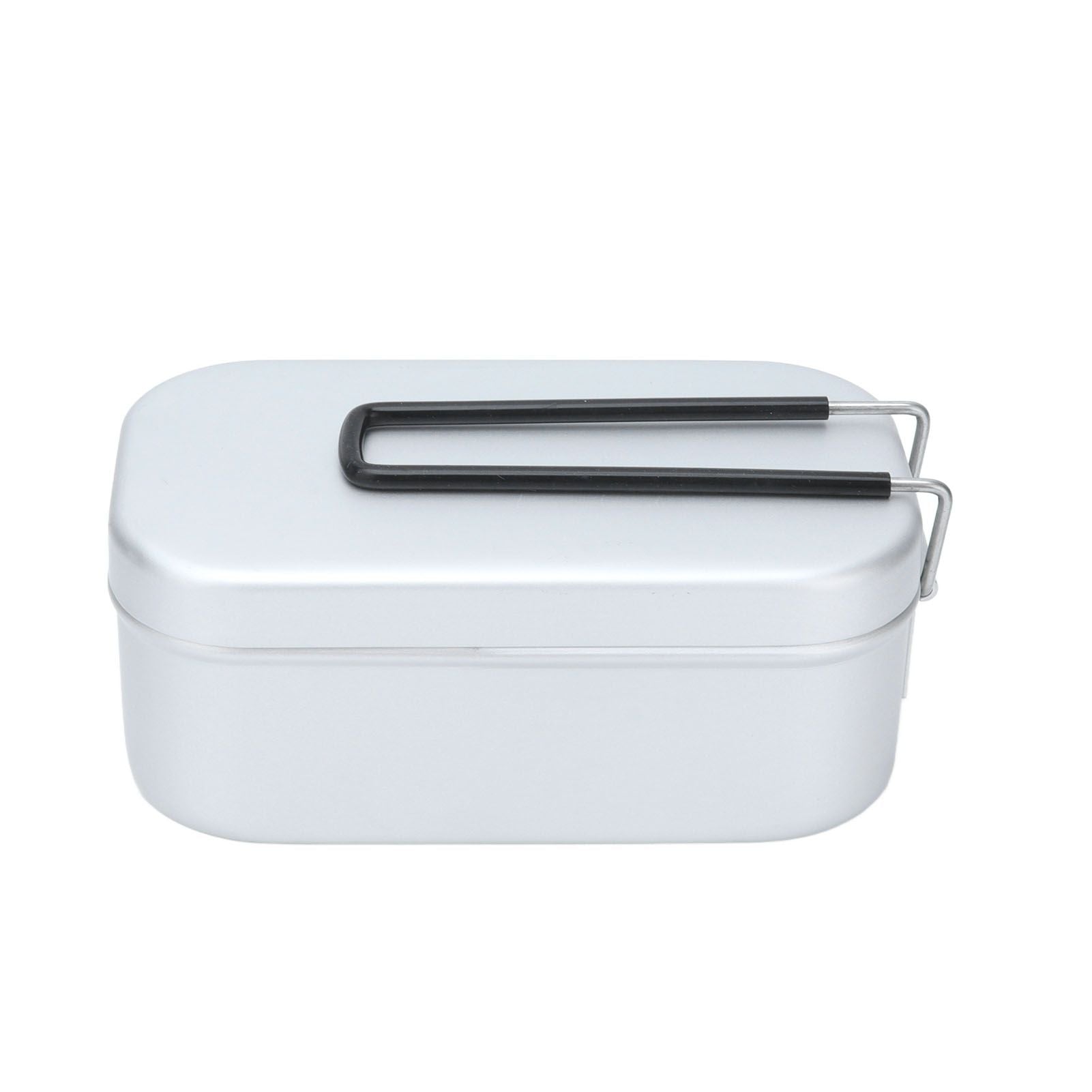800ml Aluminum Lunch Box with Lid Rectangular Portable Bento Box for Outdoor Camping