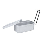 800ml Aluminum Lunch Box with Lid Rectangular Portable Bento Box for Outdoor Camping