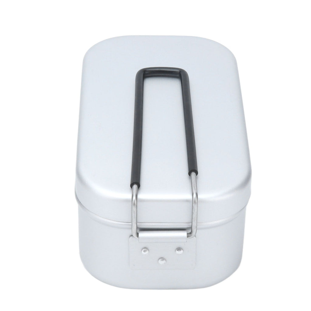 800ml Aluminum Lunch Box with Lid Rectangular Portable Bento Box for Outdoor Camping