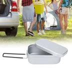 800ml Aluminum Lunch Box with Lid Rectangular Portable Bento Box for Outdoor Camping