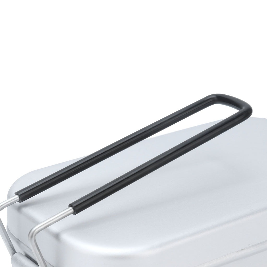 800ml Aluminum Lunch Box with Lid Rectangular Portable Bento Box for Outdoor Camping