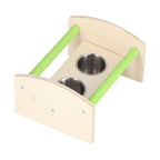 Parrot Wood Stand with 2 Stainless Steel Feeding Cup Playstand Training Toy for Outdoor Gardening