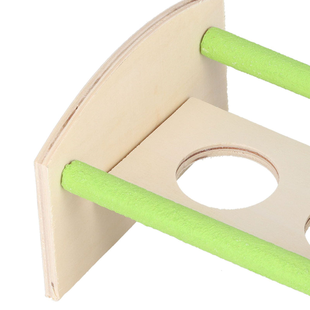 Parrot Wood Stand with 2 Stainless Steel Feeding Cup Playstand Training Toy for Outdoor Gardening