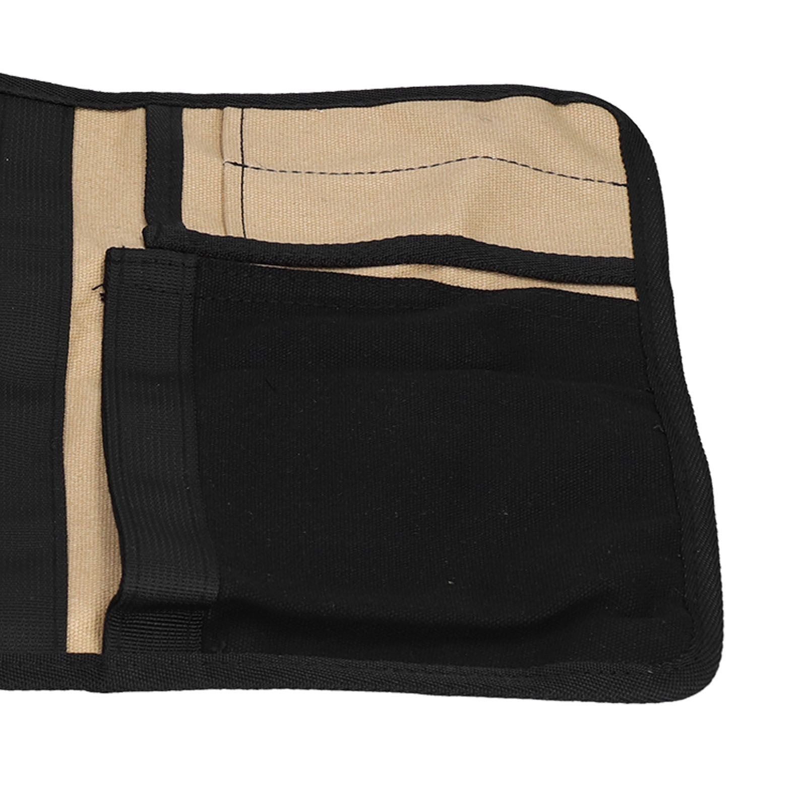 Tool Waist Bag Lightweight Multi Pocket Oxford Cloth Waist Tool Pouch for Garden Climbing Outdoor(Black Khaki )
