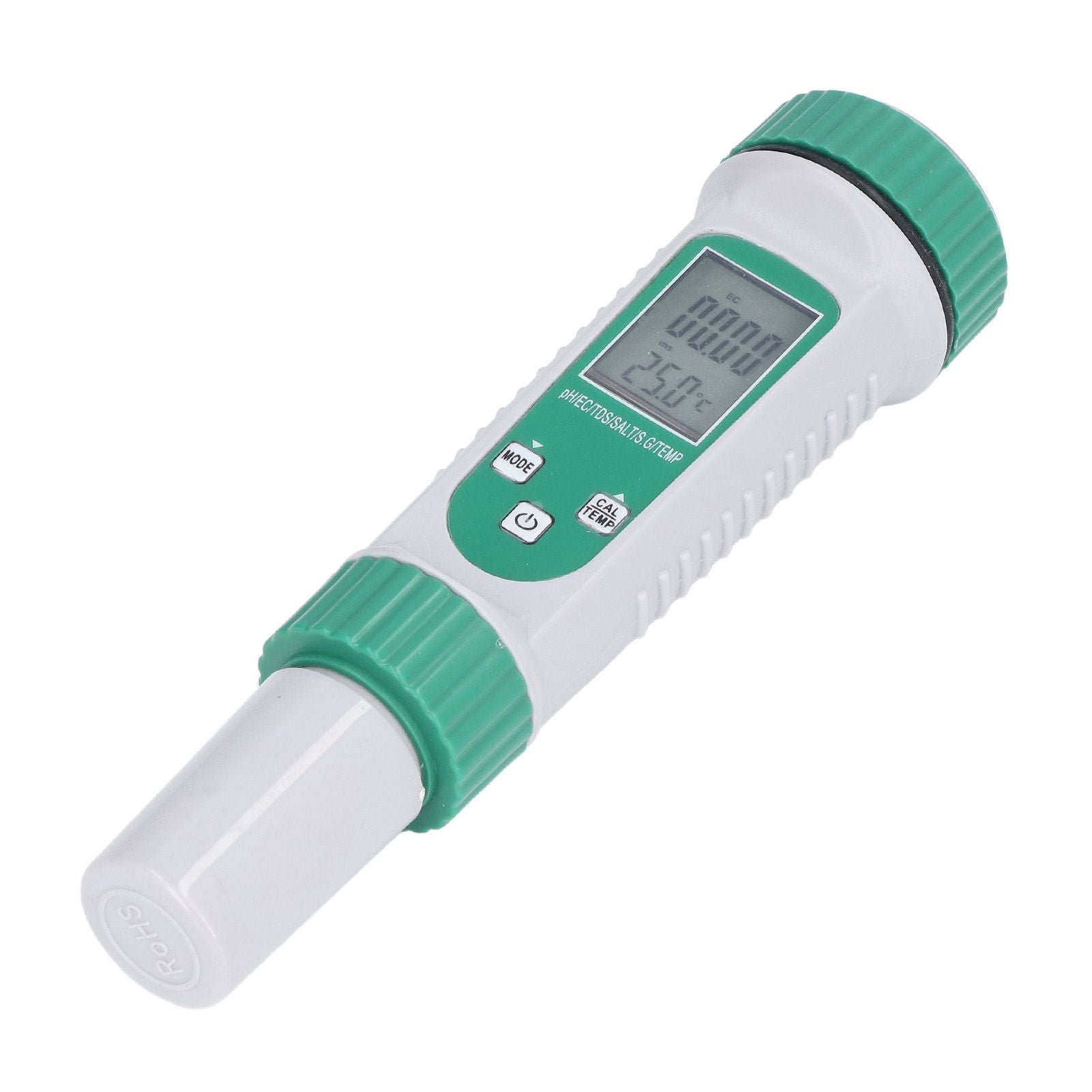 6 in 1 Water Quality Tester PH EC TDS SALT S.G Temperature LCD Screen White Backlight High Accuracy