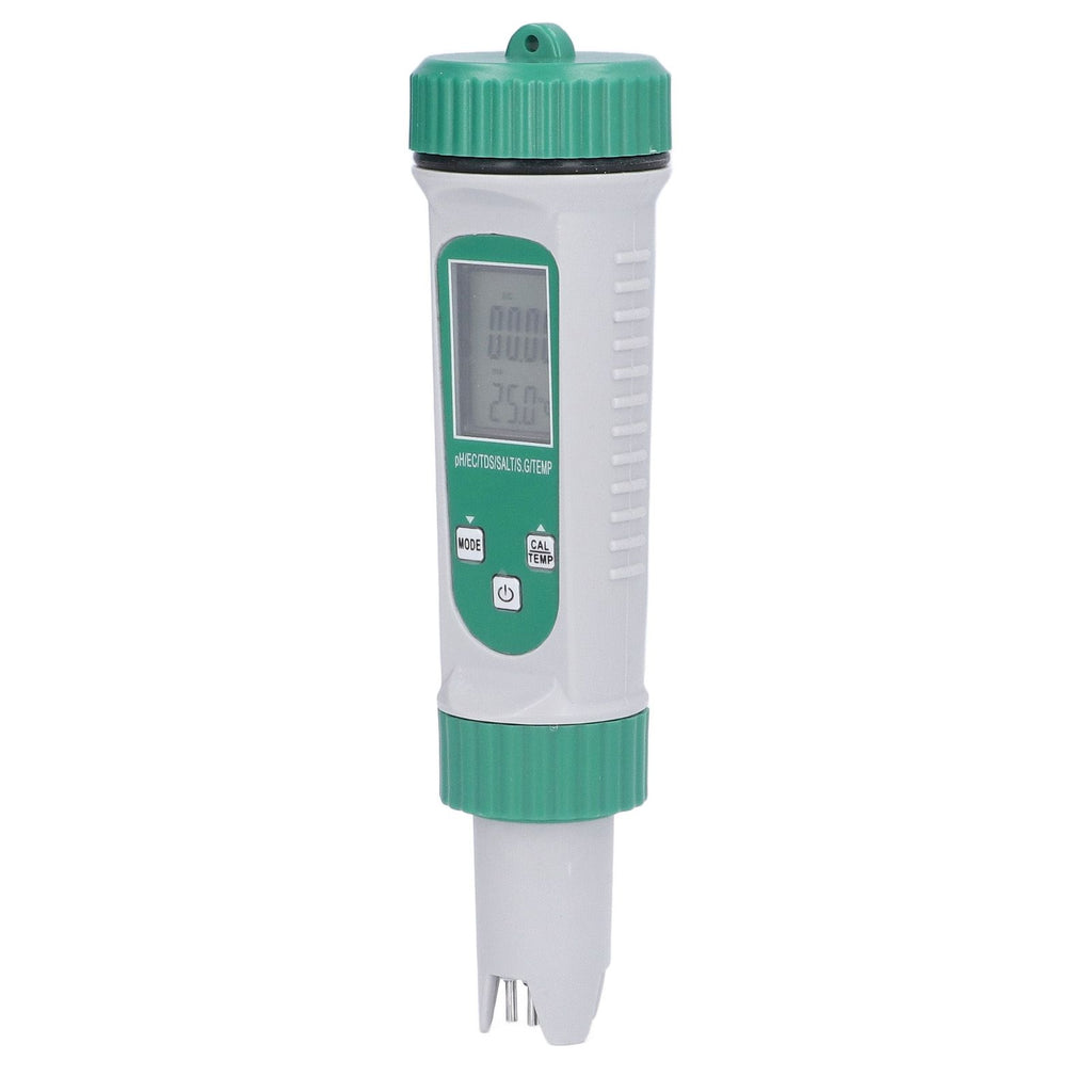 6 in 1 Water Quality Tester PH EC TDS SALT S.G Temperature LCD Screen White Backlight High Accuracy