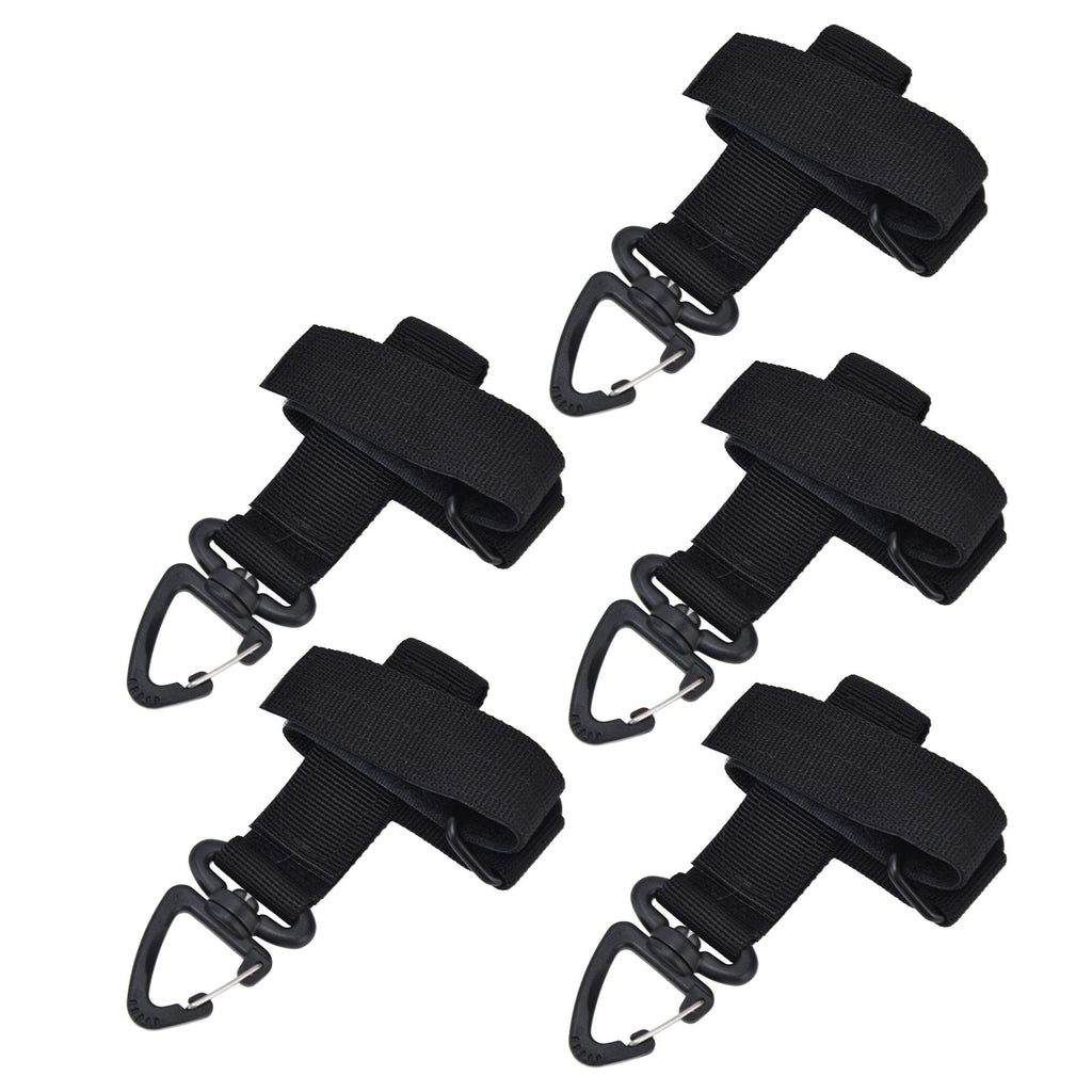 5pcs/set Multi Purpose Glove Hanging Buckle Adjustable Nylon Glove Hook Safety ClipBlack
