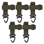 5pcs/set Multi Purpose Glove Hanging Buckle Adjustable Nylon Glove Hook Safety ClipMilitary Green