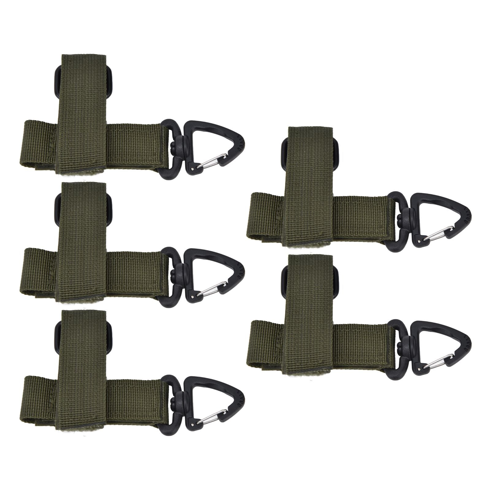 5pcs/set Multi Purpose Glove Hanging Buckle Adjustable Nylon Glove Hook Safety ClipMilitary Green