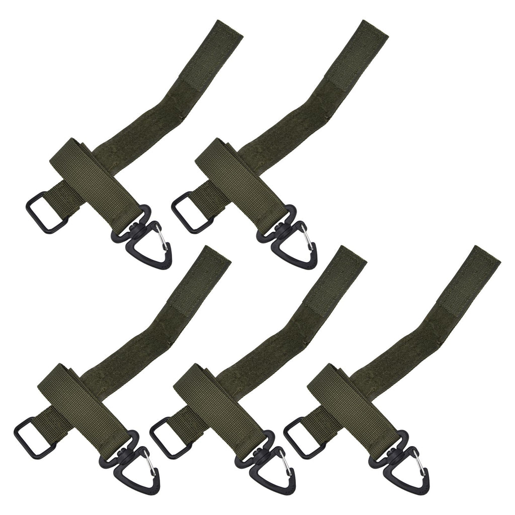5pcs/set Multi Purpose Glove Hanging Buckle Adjustable Nylon Glove Hook Safety ClipMilitary Green