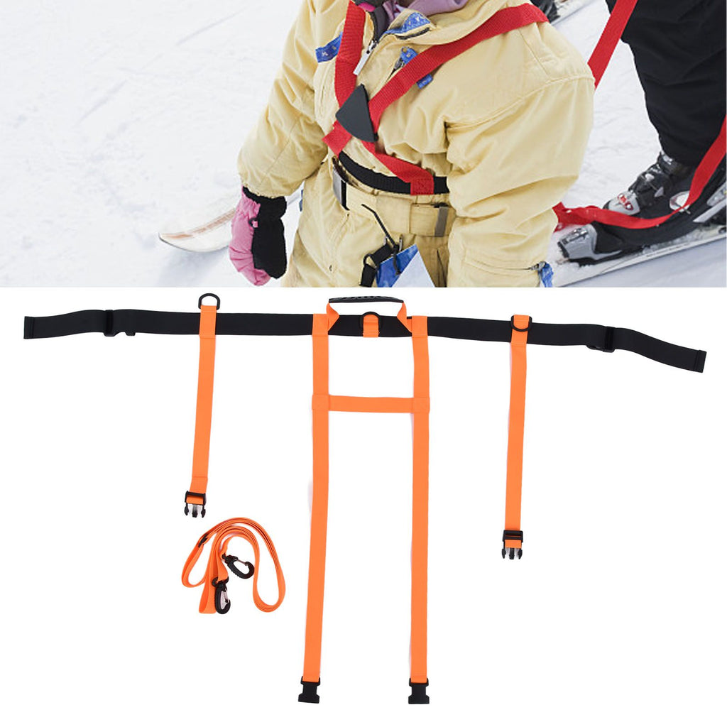 Children Ski Training Safety Ropes Adjustable Outdoor Skiing Harness Safety Shoulder StrapOrange
