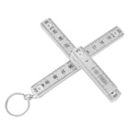 2Pcs ABS Folding Ruler Portable 0.5m Foldable Ruler with Key Ring for Carpentry Laying TilesWhite