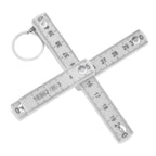 2Pcs ABS Folding Ruler Portable 0.5m Foldable Ruler with Key Ring for Carpentry Laying TilesWhite