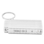 2Pcs ABS Folding Ruler Portable 0.5m Foldable Ruler with Key Ring for Carpentry Laying TilesWhite