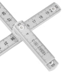 2Pcs ABS Folding Ruler Portable 0.5m Foldable Ruler with Key Ring for Carpentry Laying TilesWhite