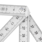 2Pcs ABS Folding Ruler Portable 0.5m Foldable Ruler with Key Ring for Carpentry Laying TilesWhite