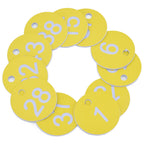 50Pcs Beehive Tag ABS Round Numbered Sign Labels with Hole Livestock Beekeeping SuppliesLight Yellow 1-50