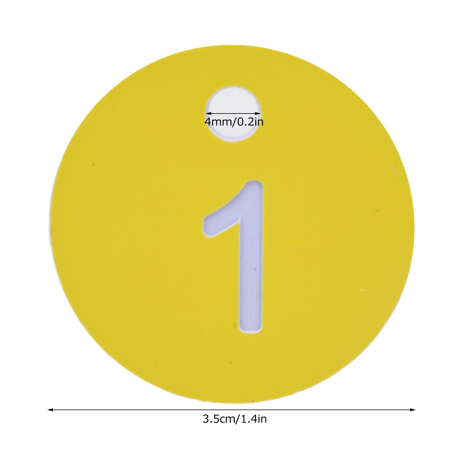 50Pcs Beehive Tag ABS Round Numbered Sign Labels with Hole Livestock Beekeeping SuppliesLight Yellow 1-50