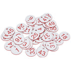 50Pcs Beehive Tag ABS Round Numbered Sign Labels with Hole Livestock Beekeeping SuppliesWhite 1-50