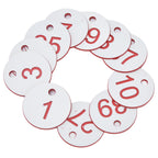 50Pcs Beehive Tag ABS Round Numbered Sign Labels with Hole Livestock Beekeeping SuppliesWhite 1-50