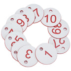 50Pcs Beehive Tag ABS Round Numbered Sign Labels with Hole Livestock Beekeeping SuppliesWhite 1-50