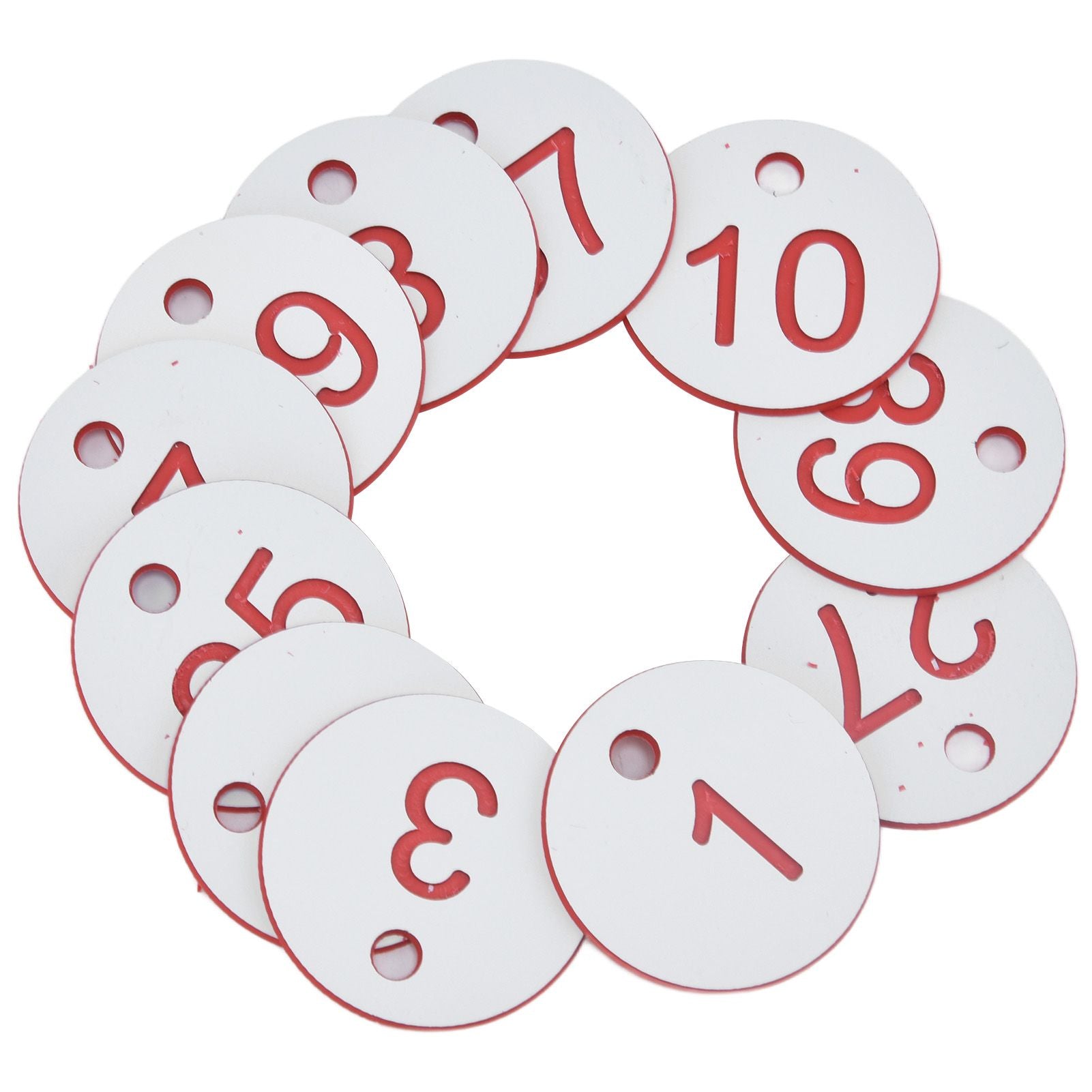 50Pcs Beehive Tag ABS Round Numbered Sign Labels with Hole Livestock Beekeeping SuppliesWhite 1-50