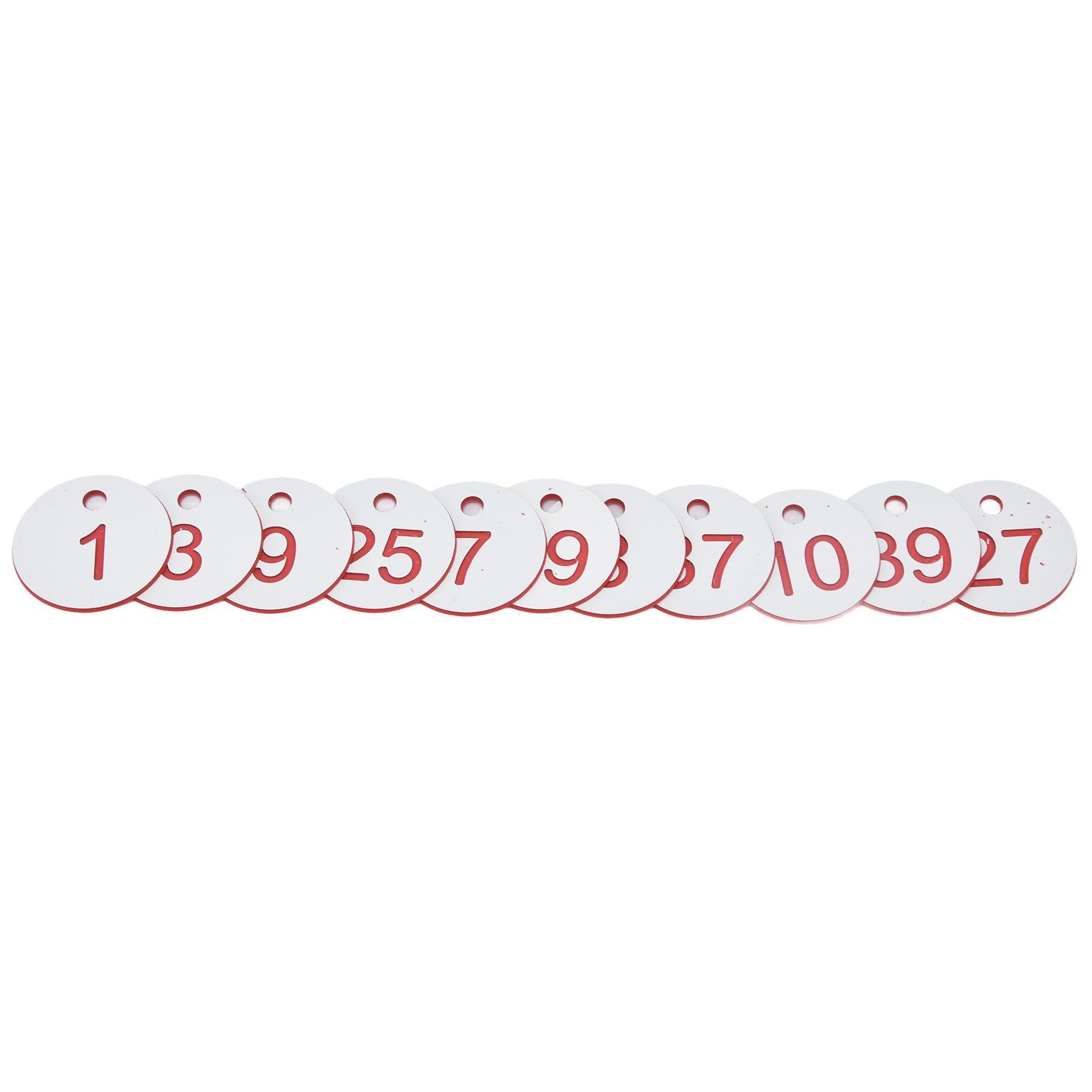 50Pcs Beehive Tag ABS Round Numbered Sign Labels with Hole Livestock Beekeeping SuppliesWhite 1-50