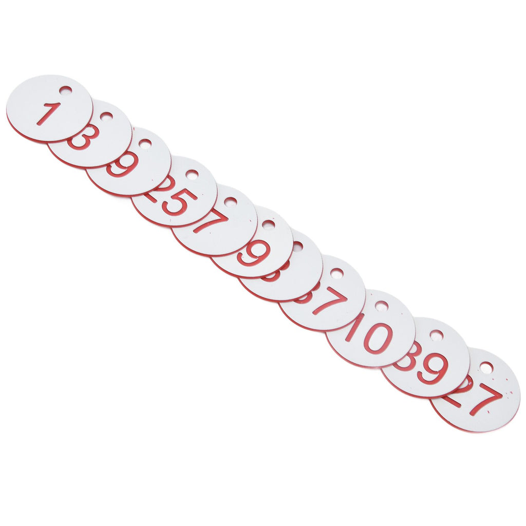 50Pcs Beehive Tag ABS Round Numbered Sign Labels with Hole Livestock Beekeeping SuppliesWhite 1-50
