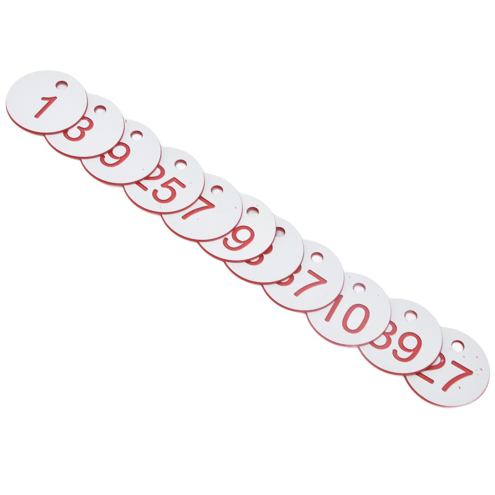 50Pcs Beehive Tag ABS Round Numbered Sign Labels with Hole Livestock Beekeeping SuppliesWhite 1-50