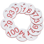 50Pcs Beehive Tag ABS Round Numbered Sign Labels with Hole Livestock Beekeeping SuppliesWhite 51-100