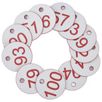 50Pcs Beehive Tag ABS Round Numbered Sign Labels with Hole Livestock Beekeeping SuppliesWhite 51-100