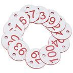 50Pcs Beehive Tag ABS Round Numbered Sign Labels with Hole Livestock Beekeeping SuppliesWhite 51-100