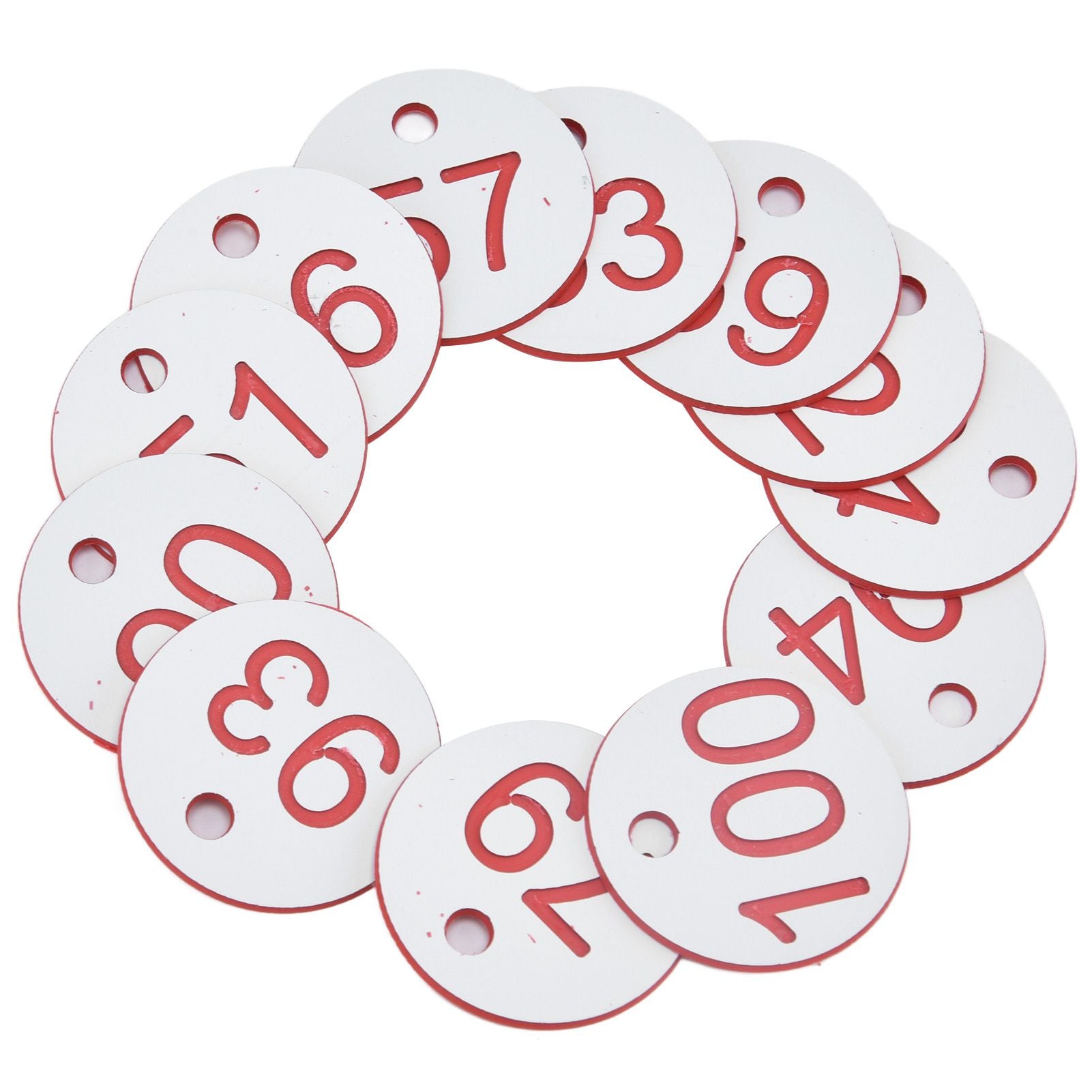 50Pcs Beehive Tag ABS Round Numbered Sign Labels with Hole Livestock Beekeeping SuppliesWhite 51-100