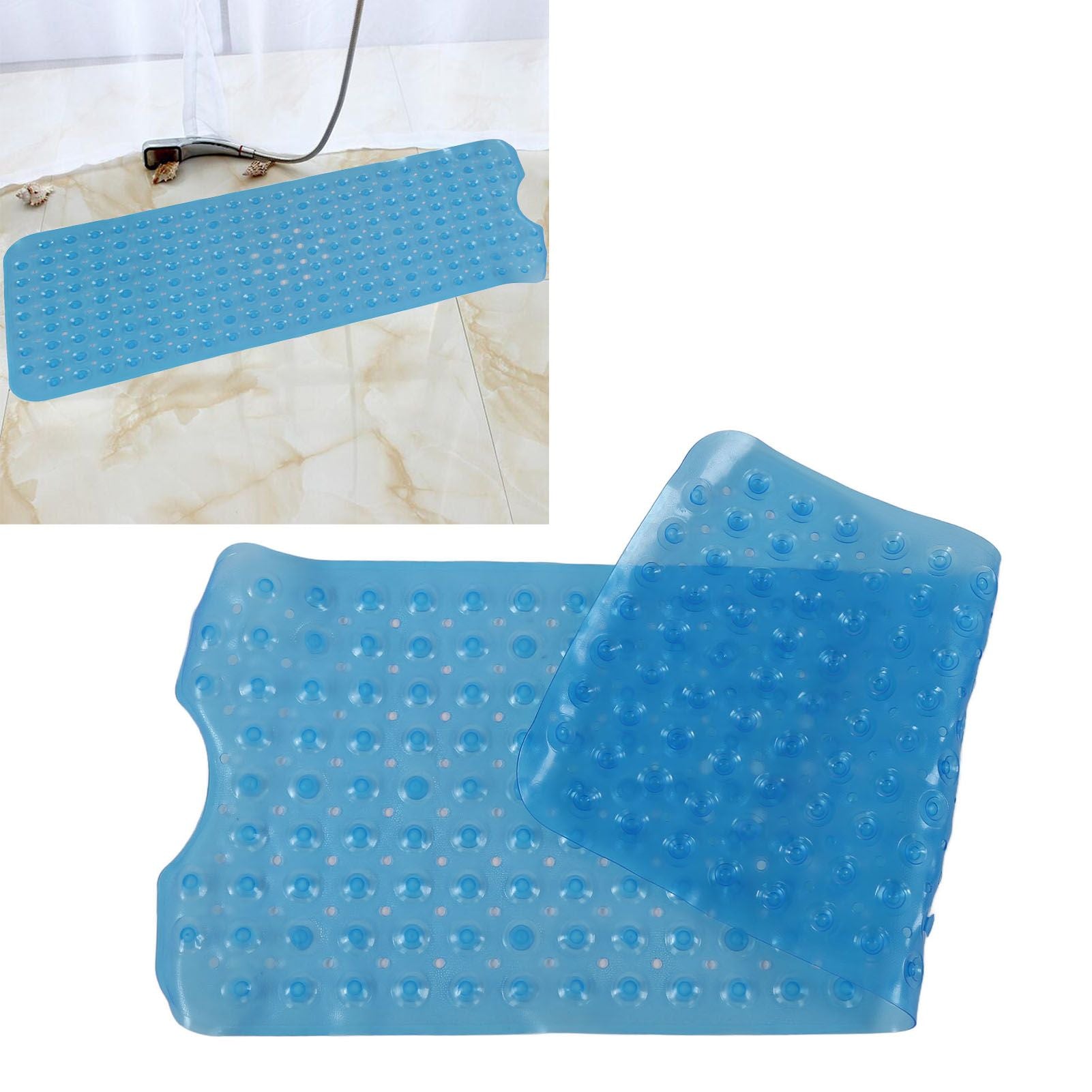Bath Mat Mat PVC Anti Slip Mat for Bathroom Kitchen Hotel Toilet Shower Room 100x40cmBlue