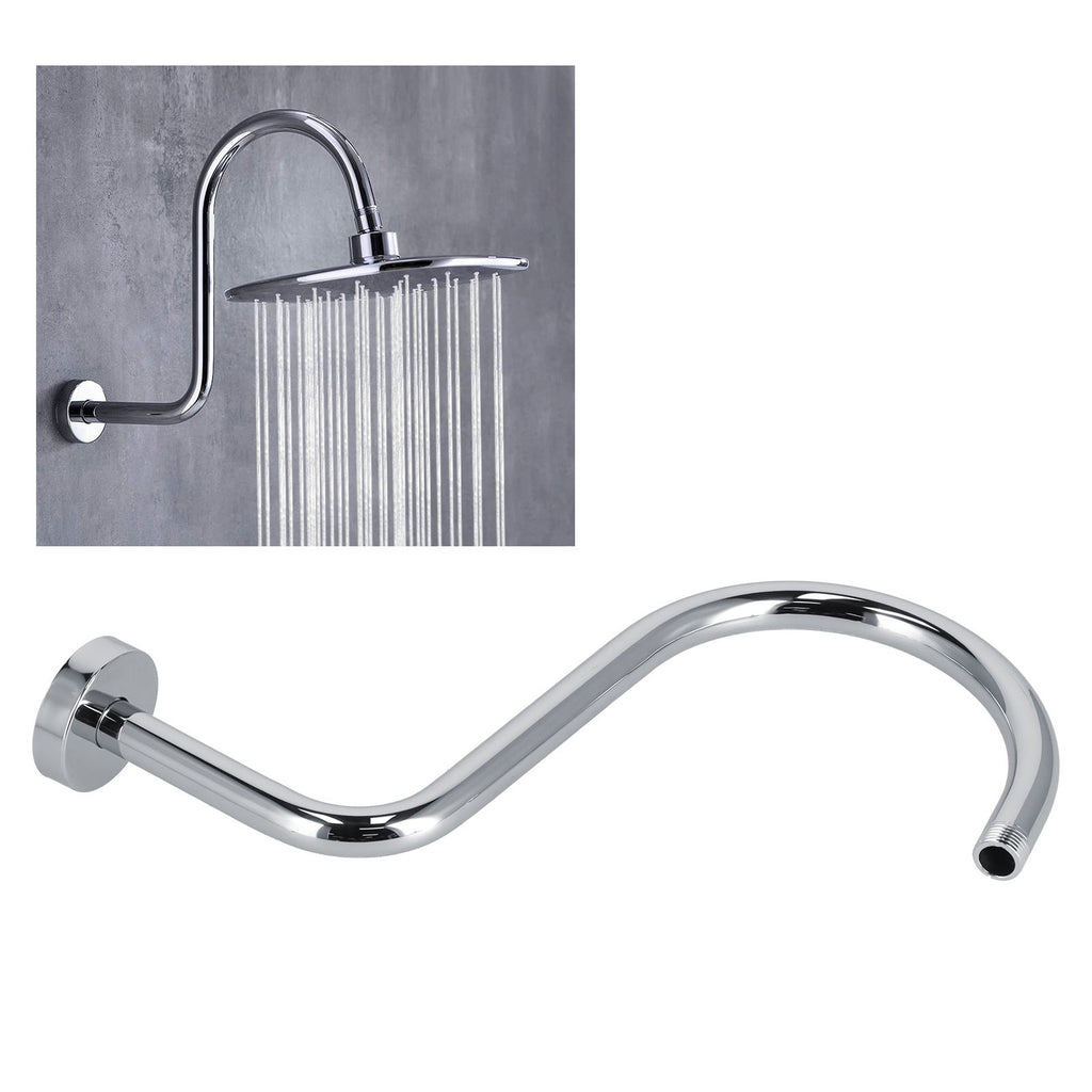 Shower Arm S Shape Gooseneck Stainless Steel Shower Head Extension Arm Bathroom NPT Shower Head Arm for Home233 Electroplate