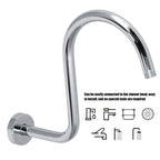 Shower Arm S Shape Gooseneck Stainless Steel Shower Head Extension Arm Bathroom NPT Shower Head Arm for Home233 Electroplate